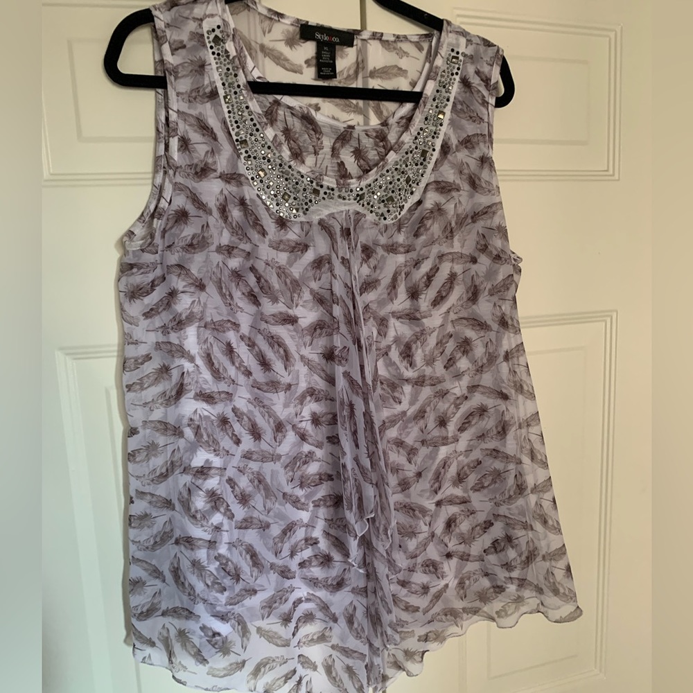 Style&Co  Embellished Chiffon Overlay